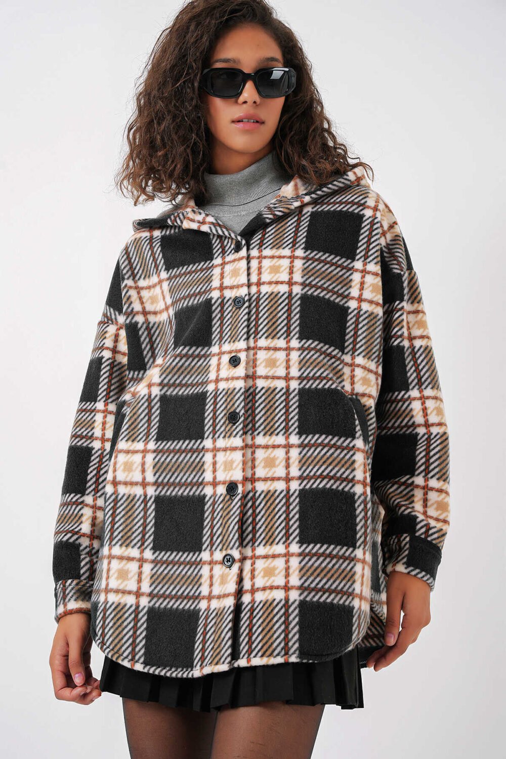 Hooded Oversize Shirt - D. Black - Image 3
