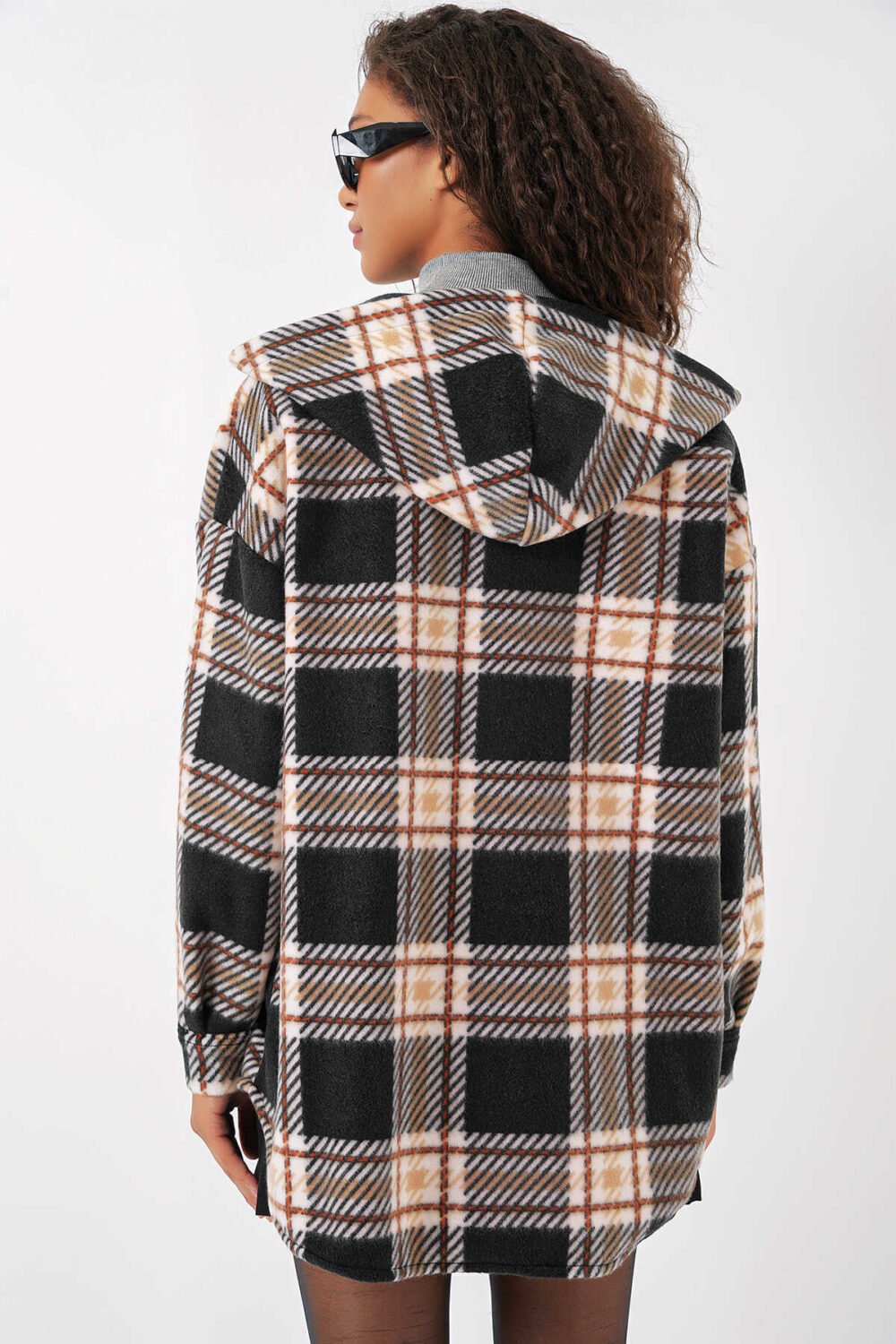 Hooded Oversize Shirt - D. Black - Image 7