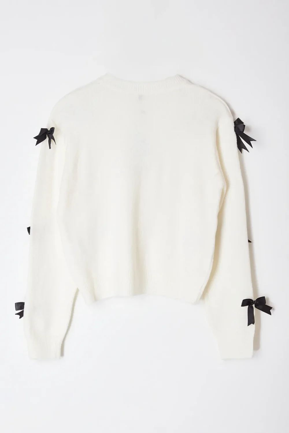 Soft Texture Ribbon/Bow Detailed Knitwear Sweater - Image 2