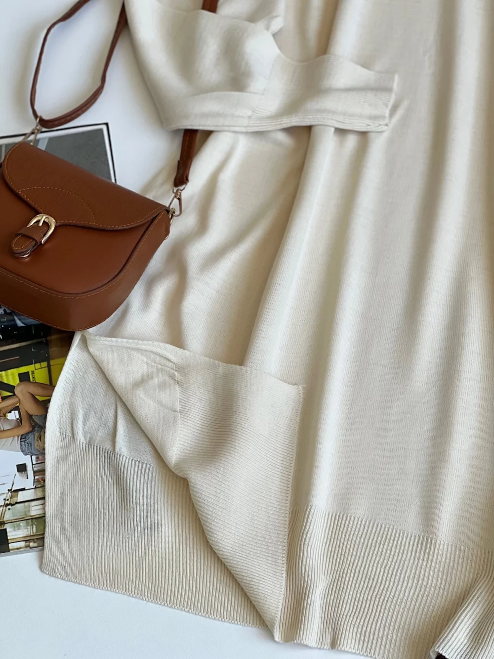 Camouflage Pattern Bondit Skirt Combination - Beige - Image 3