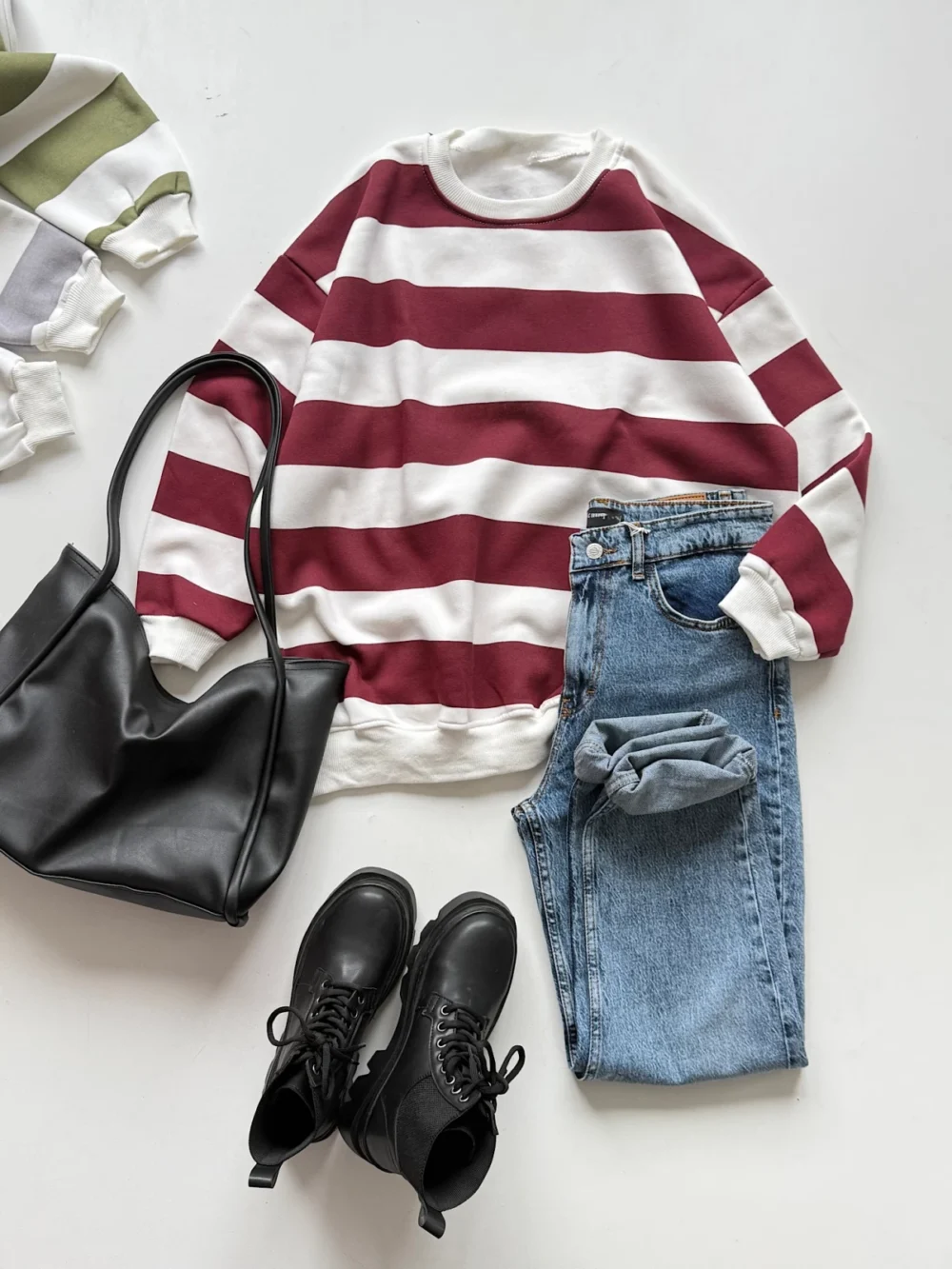 Scuba Skirt Combination - Claret Red & White - Image 4