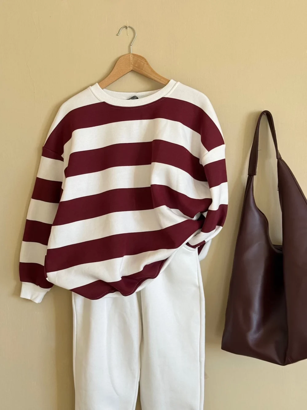 Scuba Skirt Combination - Claret Red & White - Image 6