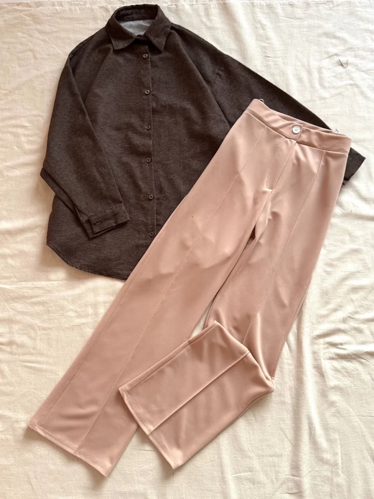 Striped Palazzo Trouser Combination - Camel