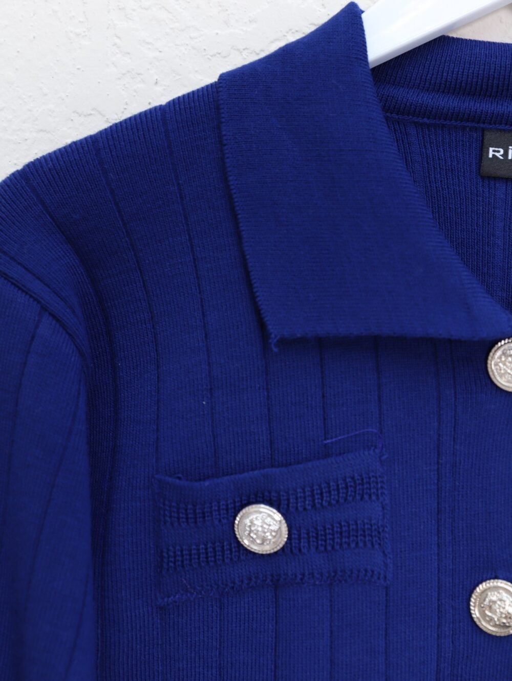 Tight Skirt Metal Buttoned Cardigan Knitwear Set - Image 3