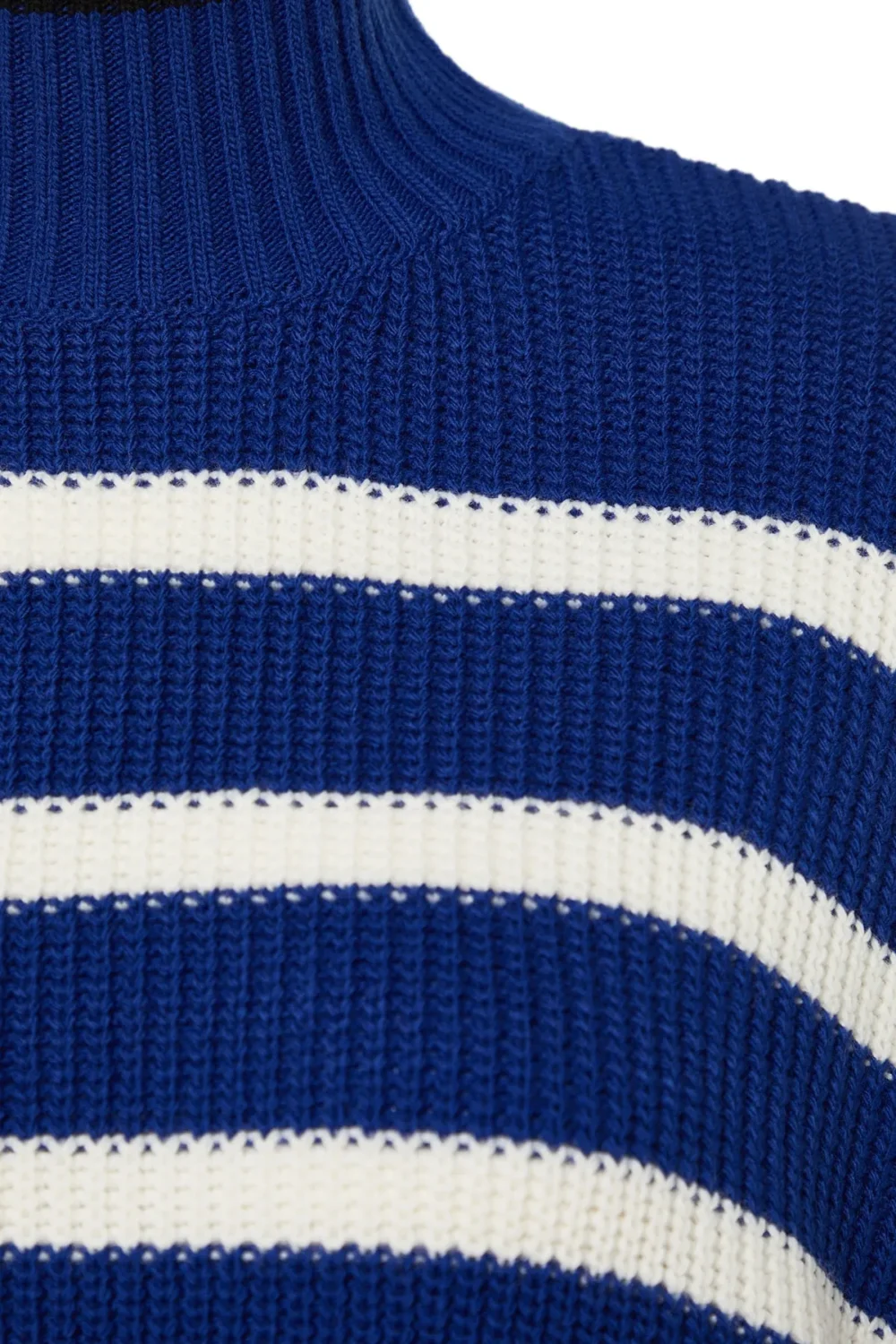 Blue Wide Pattern Striped Knitwear Sweater - Image 7