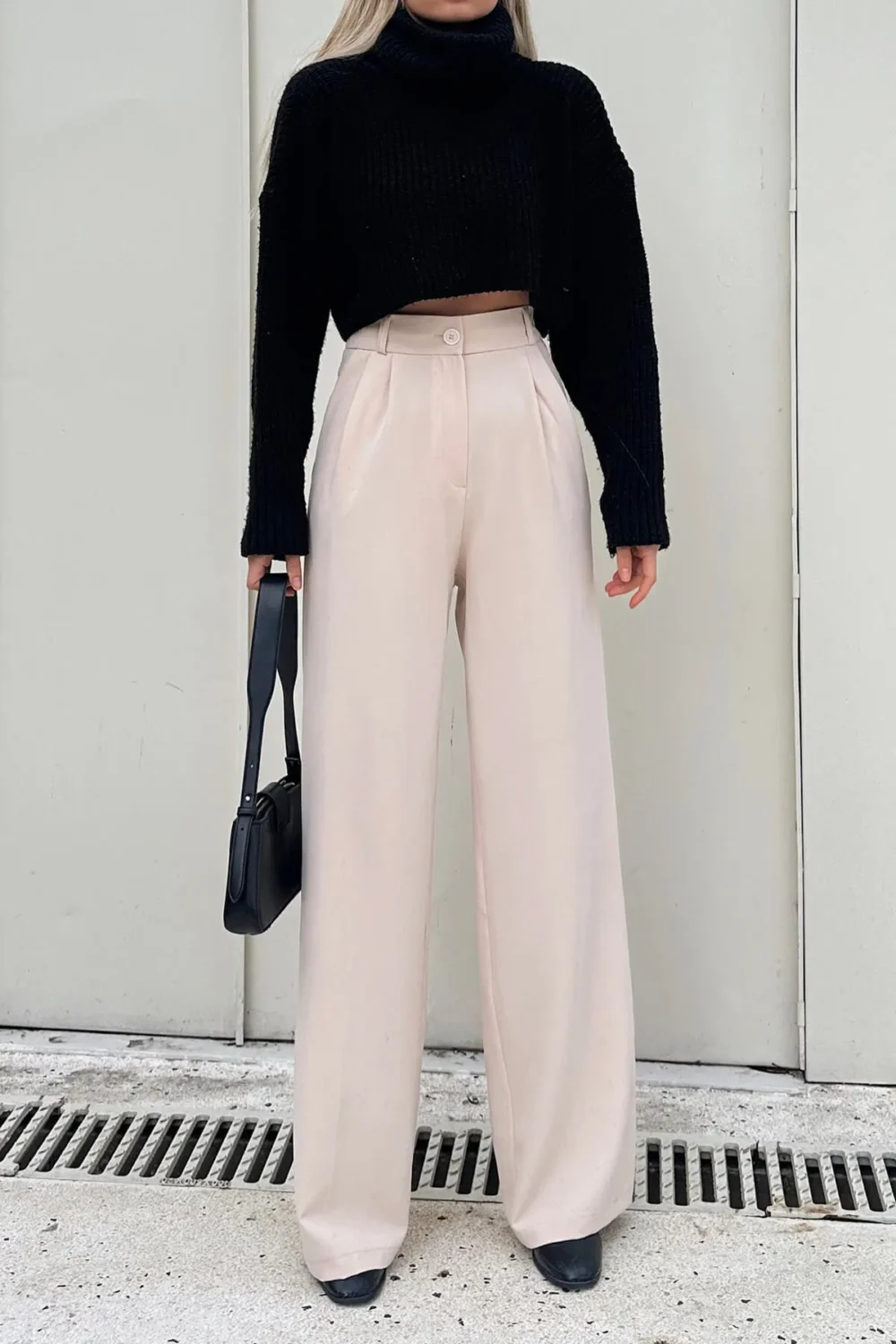 Elastic Waist Pocket Palazzo Women's Trousers - Image 8