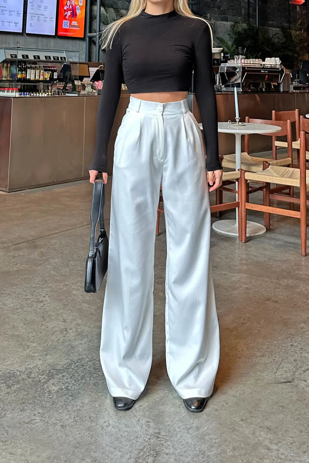 Elastic Waist Pocket Palazzo Women's Trousers - Image 10