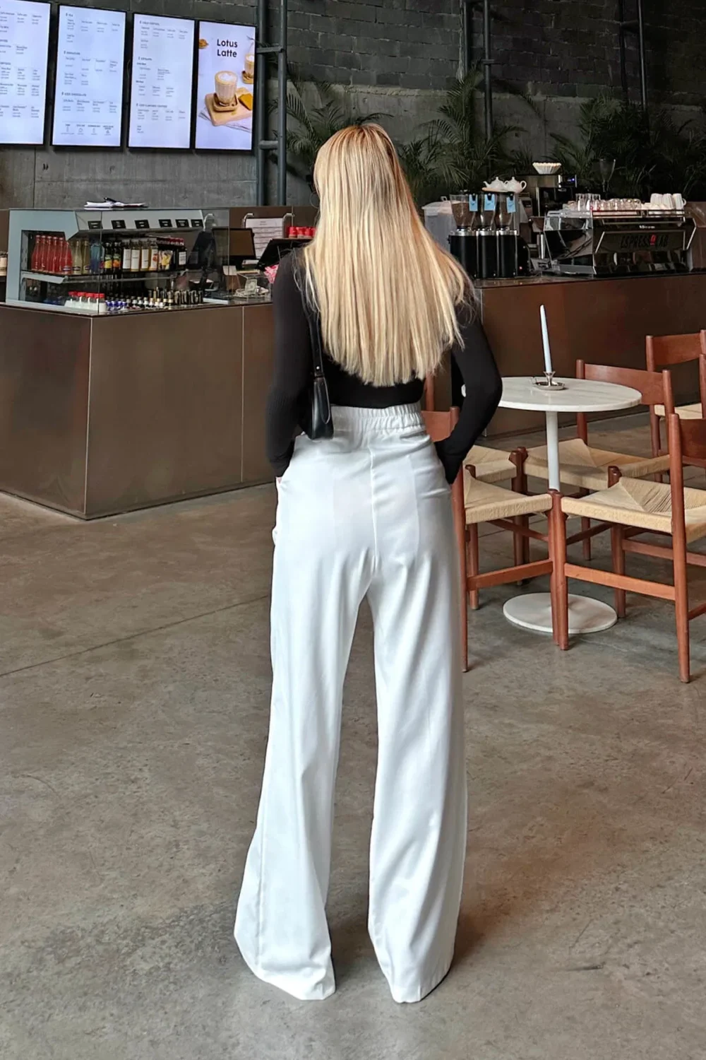 Elastic Waist Pocket Palazzo Women's Trousers - Image 11