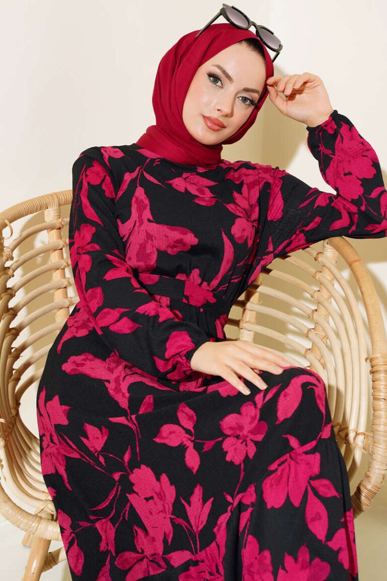 Floral Patterned Crepe Dress
