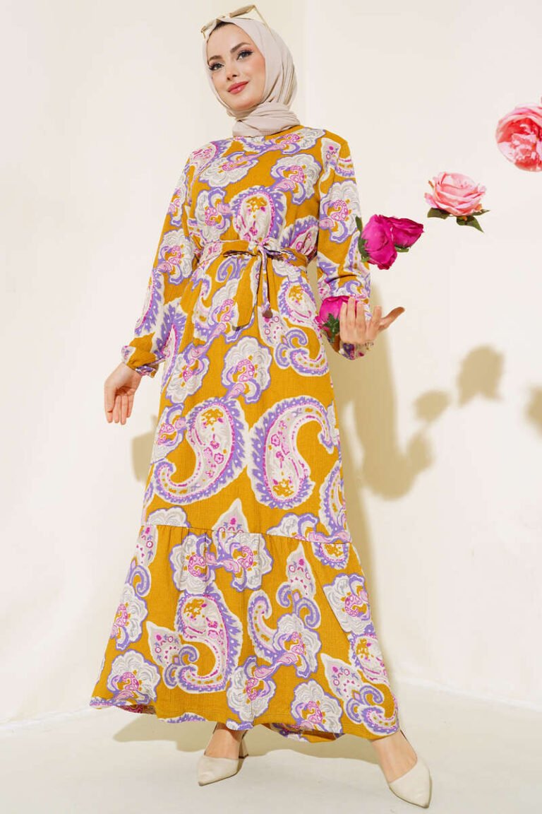 Ethnic Pattern Crepe Dress