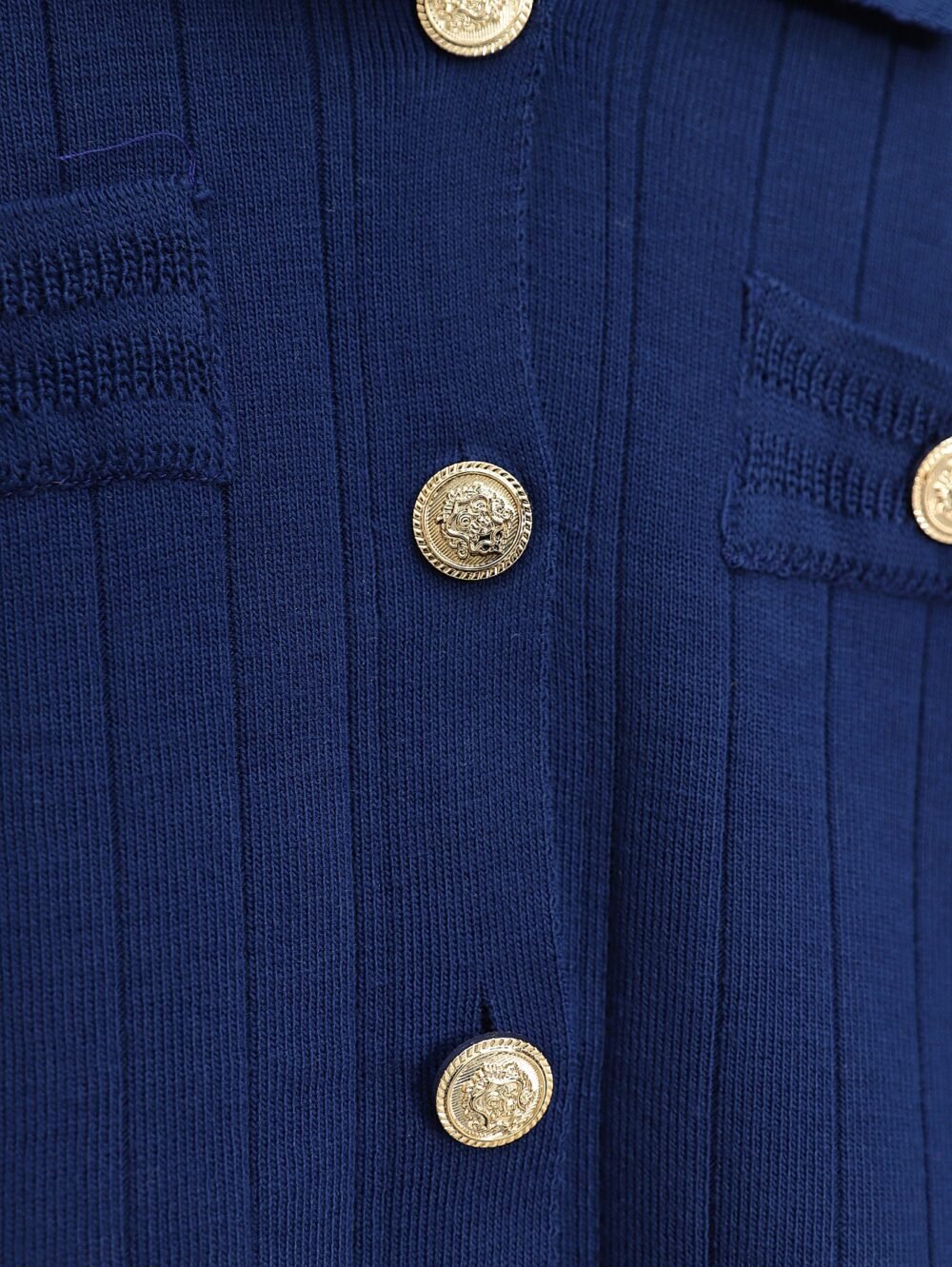 Tight Skirt Metal Buttoned Cardigan Knitwear Set - Image 4