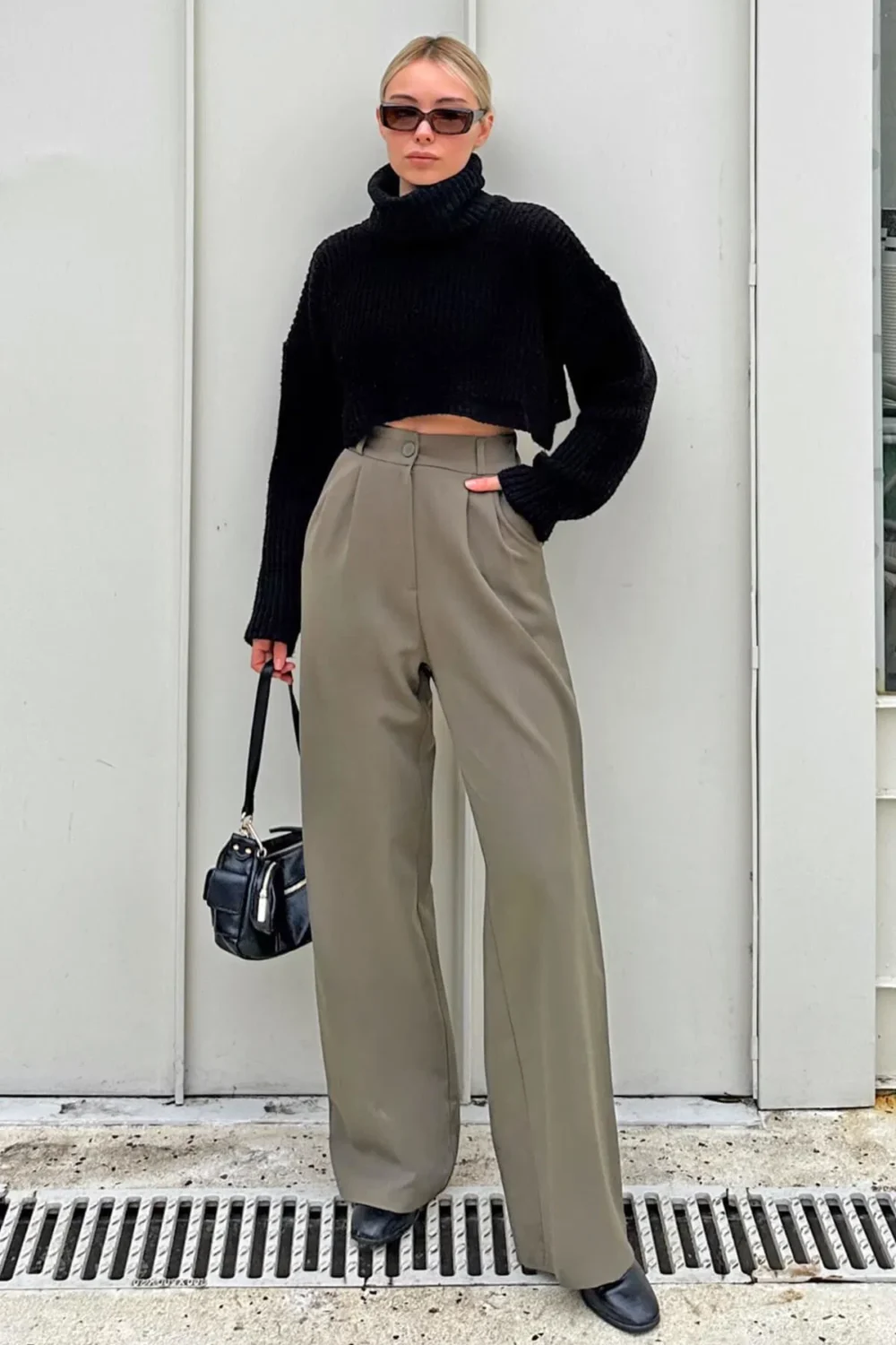 Elastic Waist Pocket Palazzo Women's Trousers - Image 14