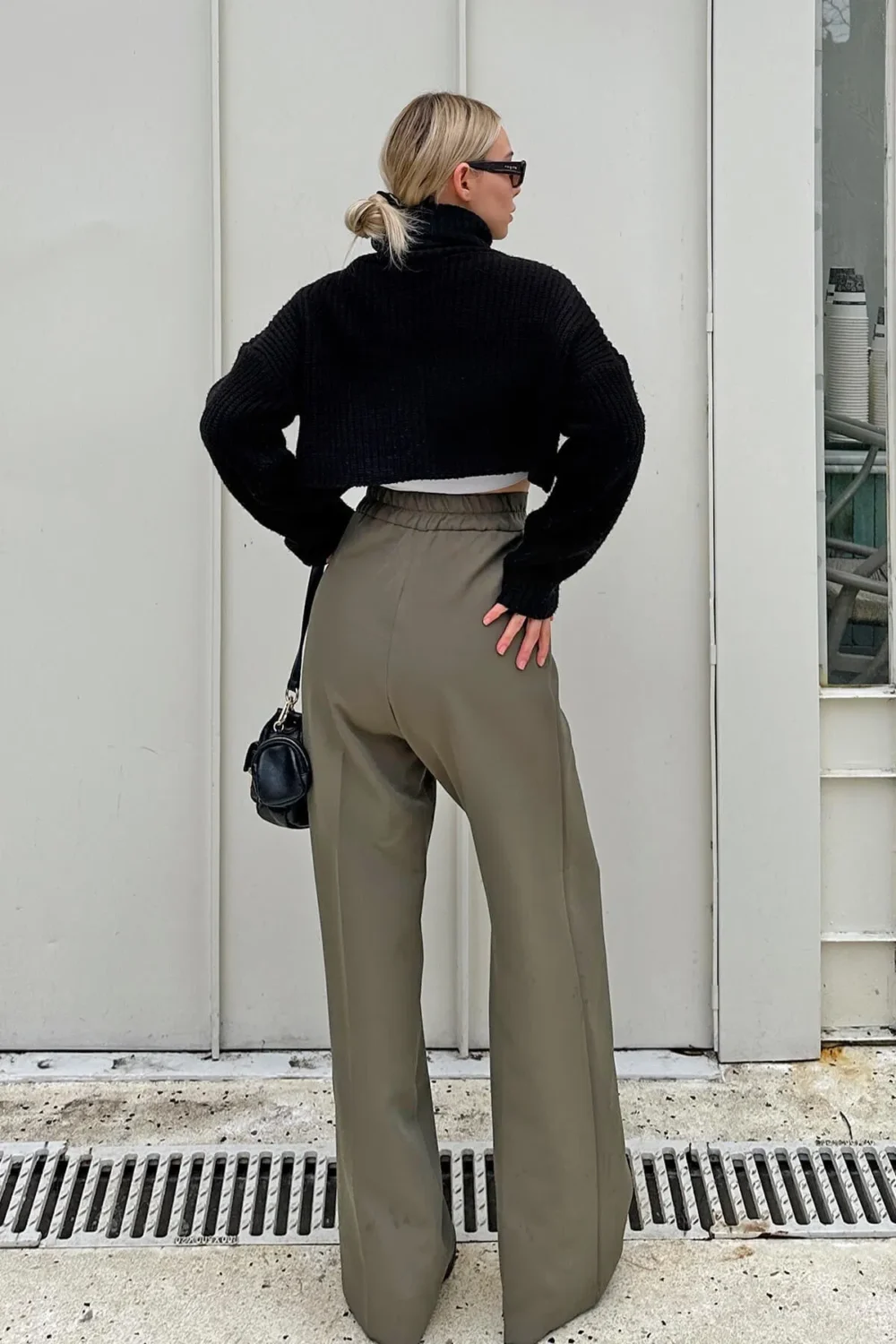 Elastic Waist Pocket Palazzo Women's Trousers - Image 15