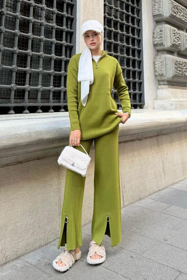 Lena Knitwear Set Oil Green