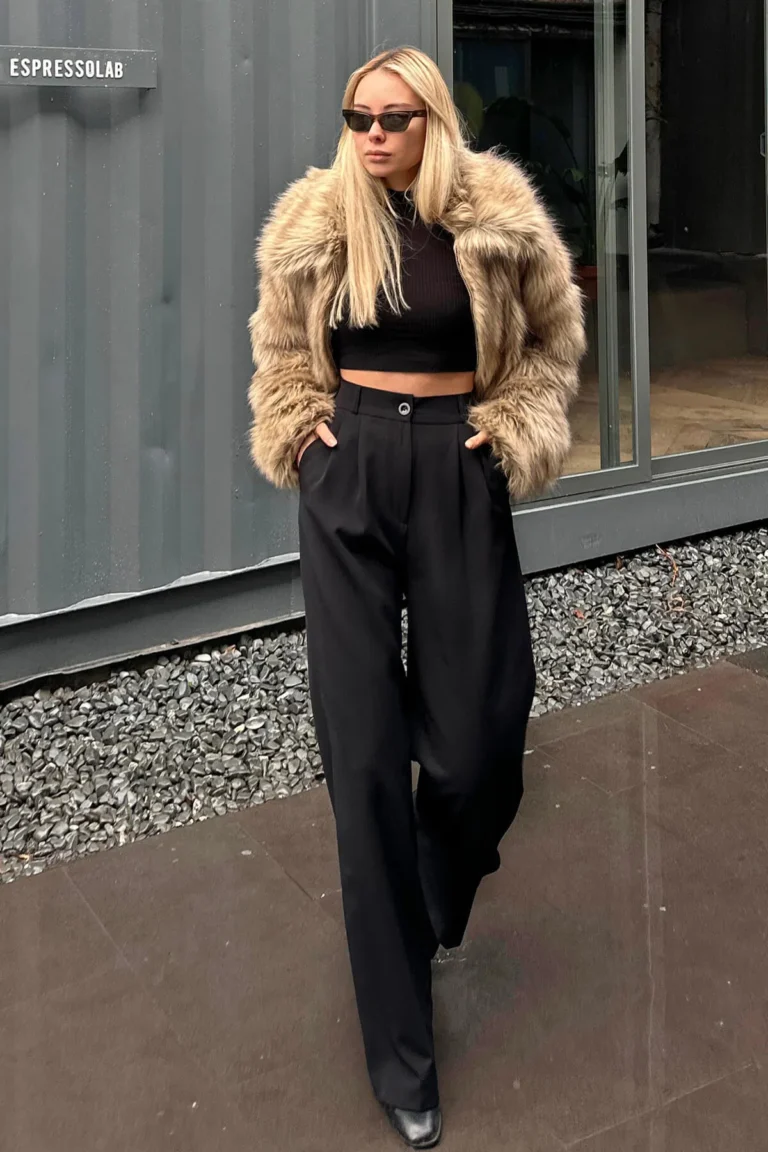 Elastic Waist Pocket Palazzo Women's Trousers