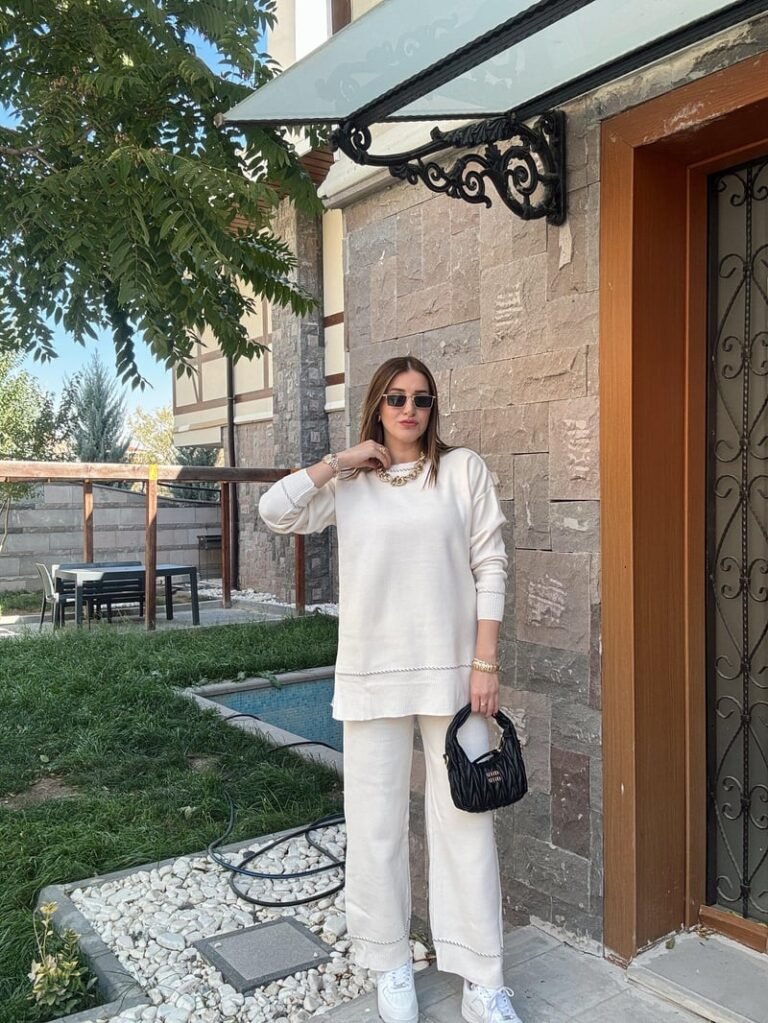 Patterned Knitwear Set LATTE