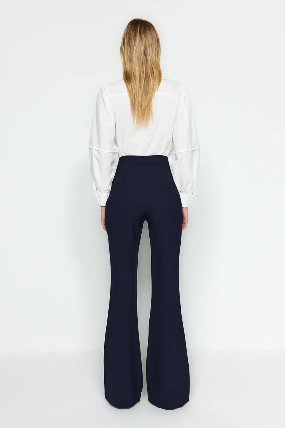 Red Wide Leg Pleated Trousers - Image 5