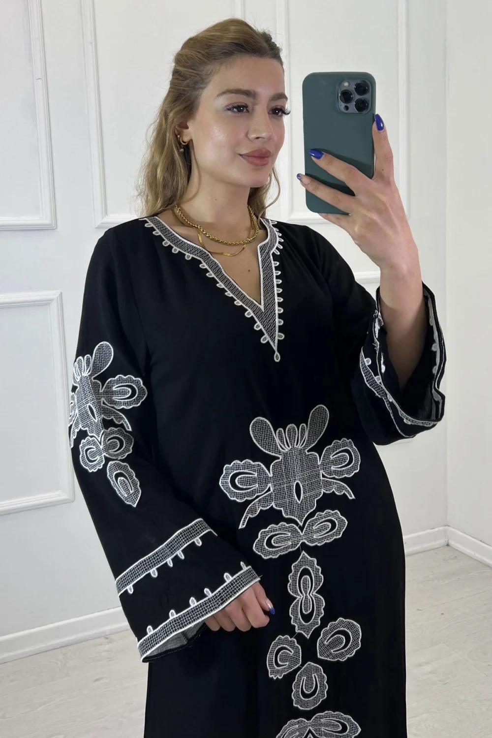 Pyramid Embroidery Dress - Image 2