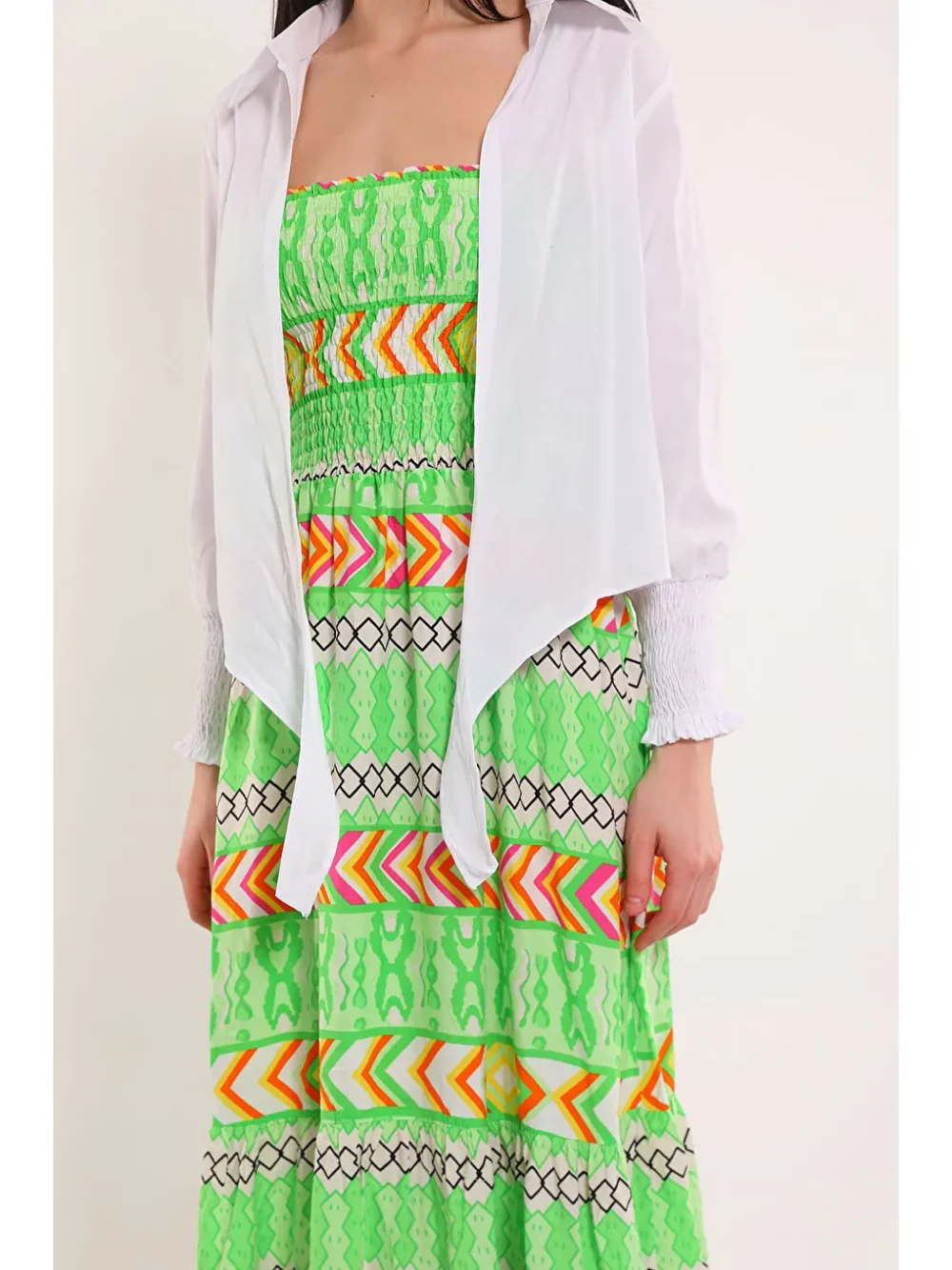 Green Women's Shirt Dress Two Piece Set - Image 7