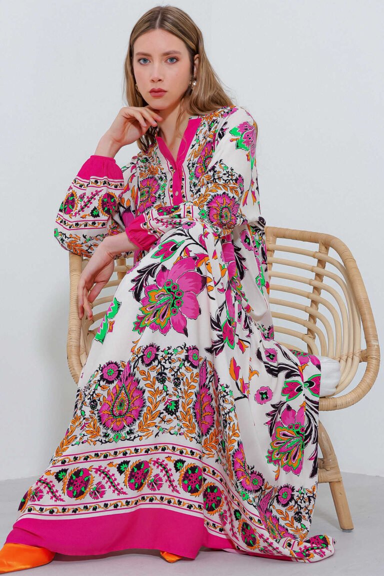 Women's Fuchsia Cream Patterned