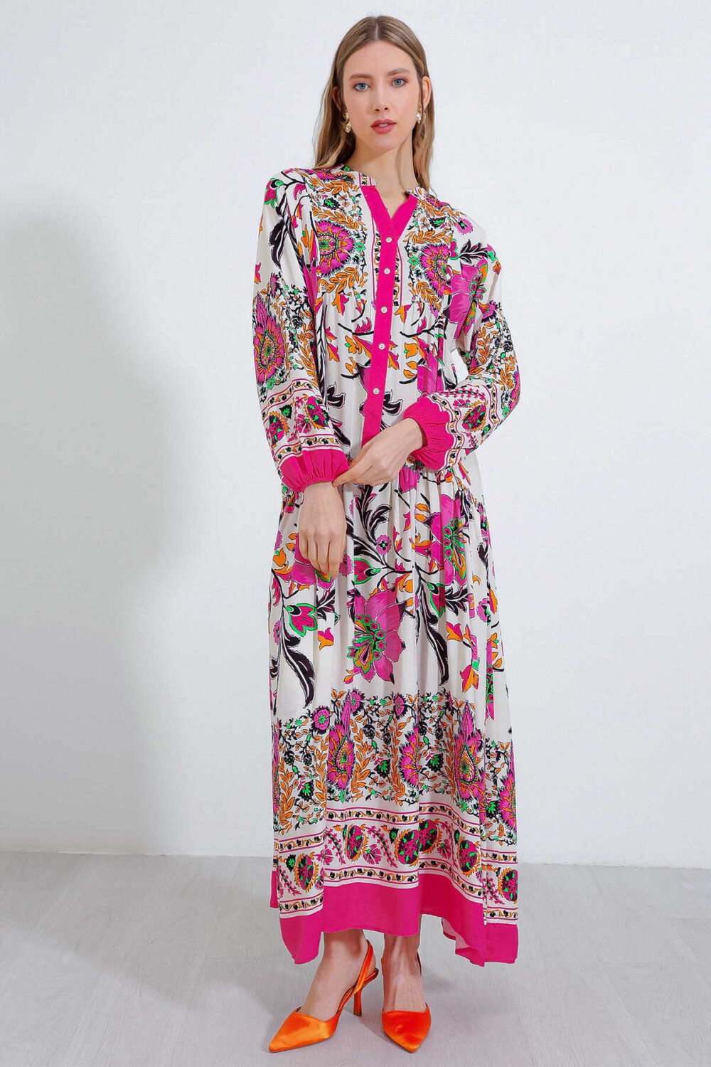 Women's Fuchsia Cream Patterned - Image 3
