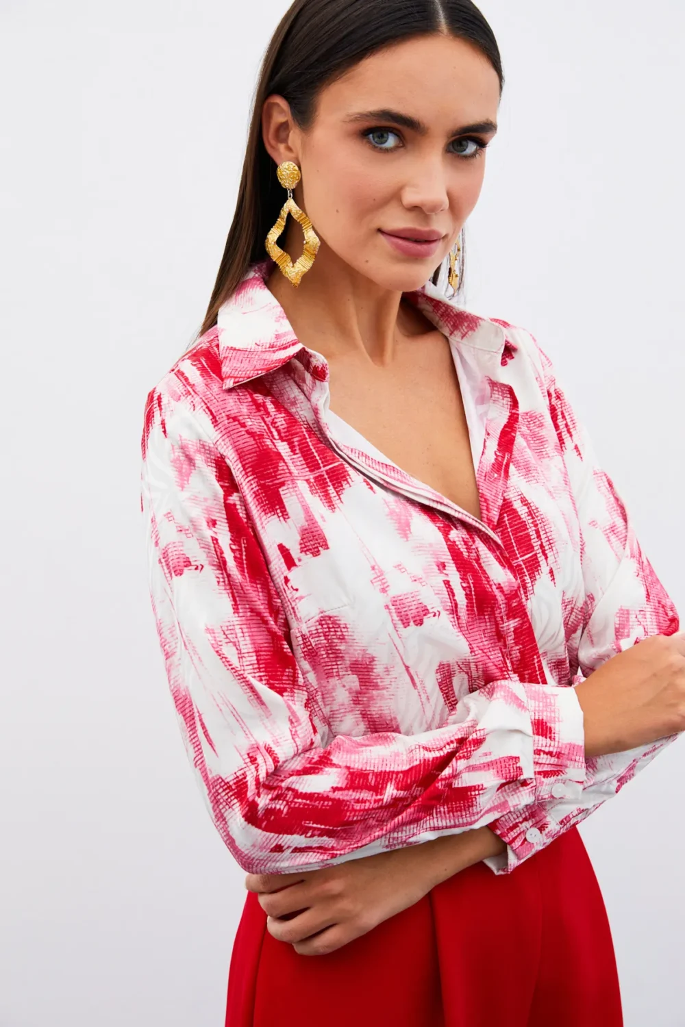 Patterned Plain Shirt - Image 4
