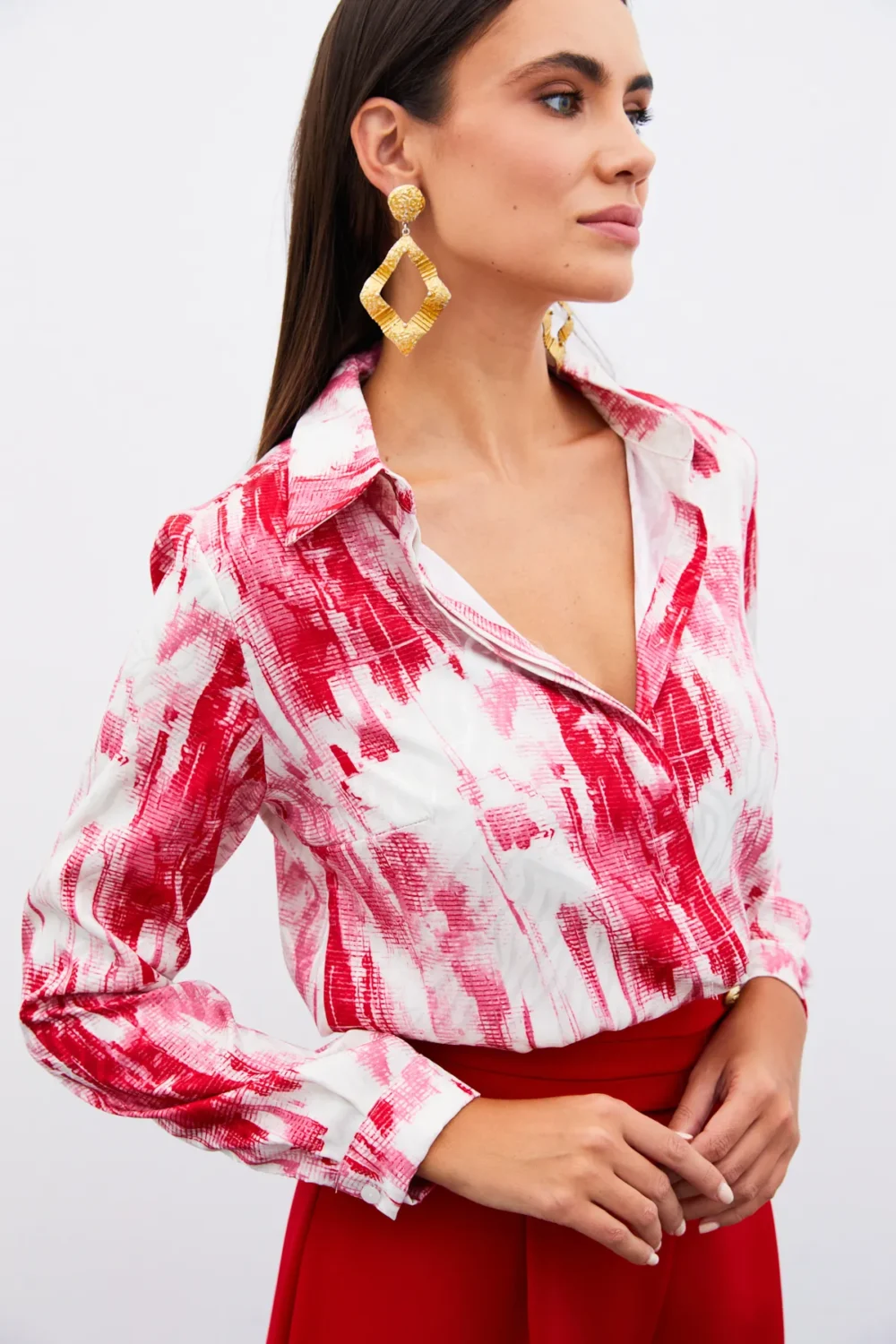 Patterned Plain Shirt - Image 5