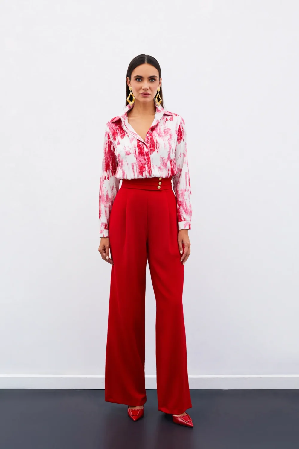 Patterned Plain Shirt - Image 6