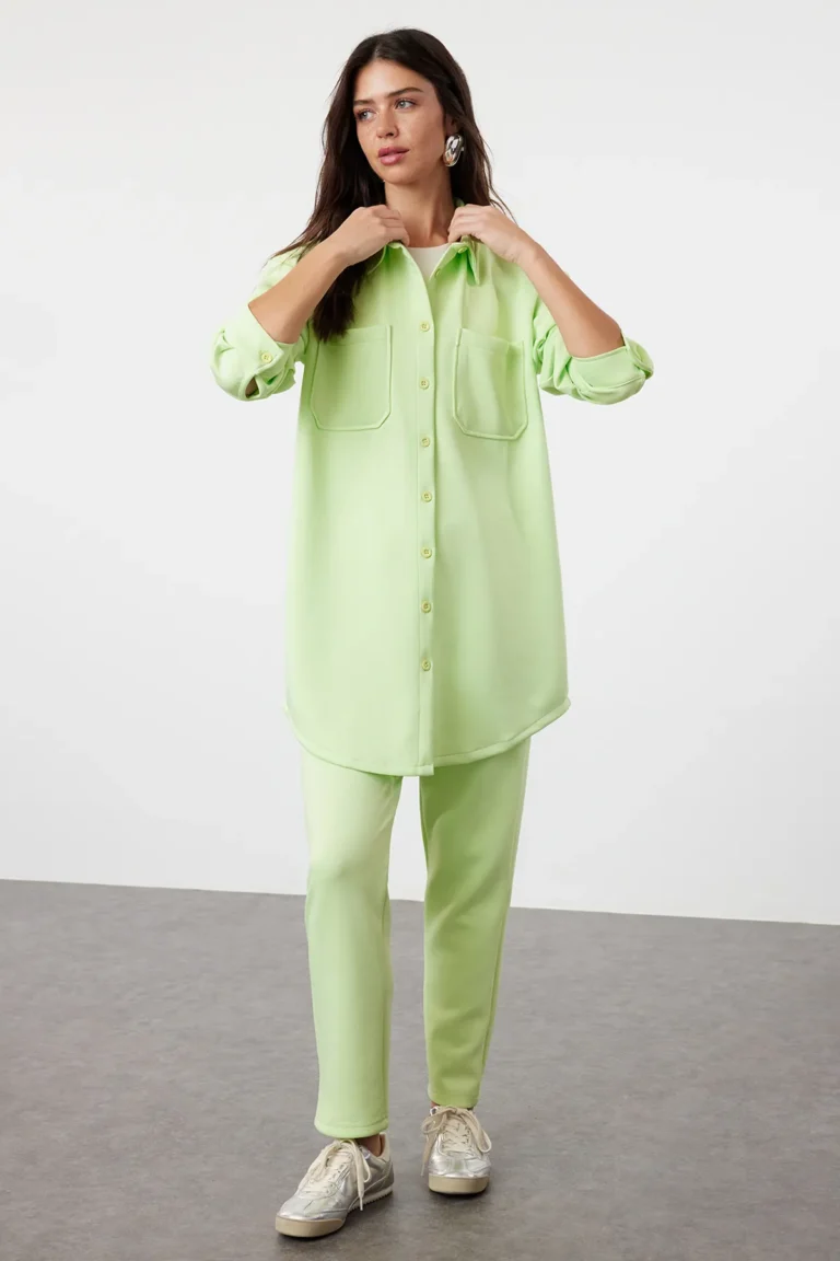 Light Green Pocket Shirt-Pants Set
