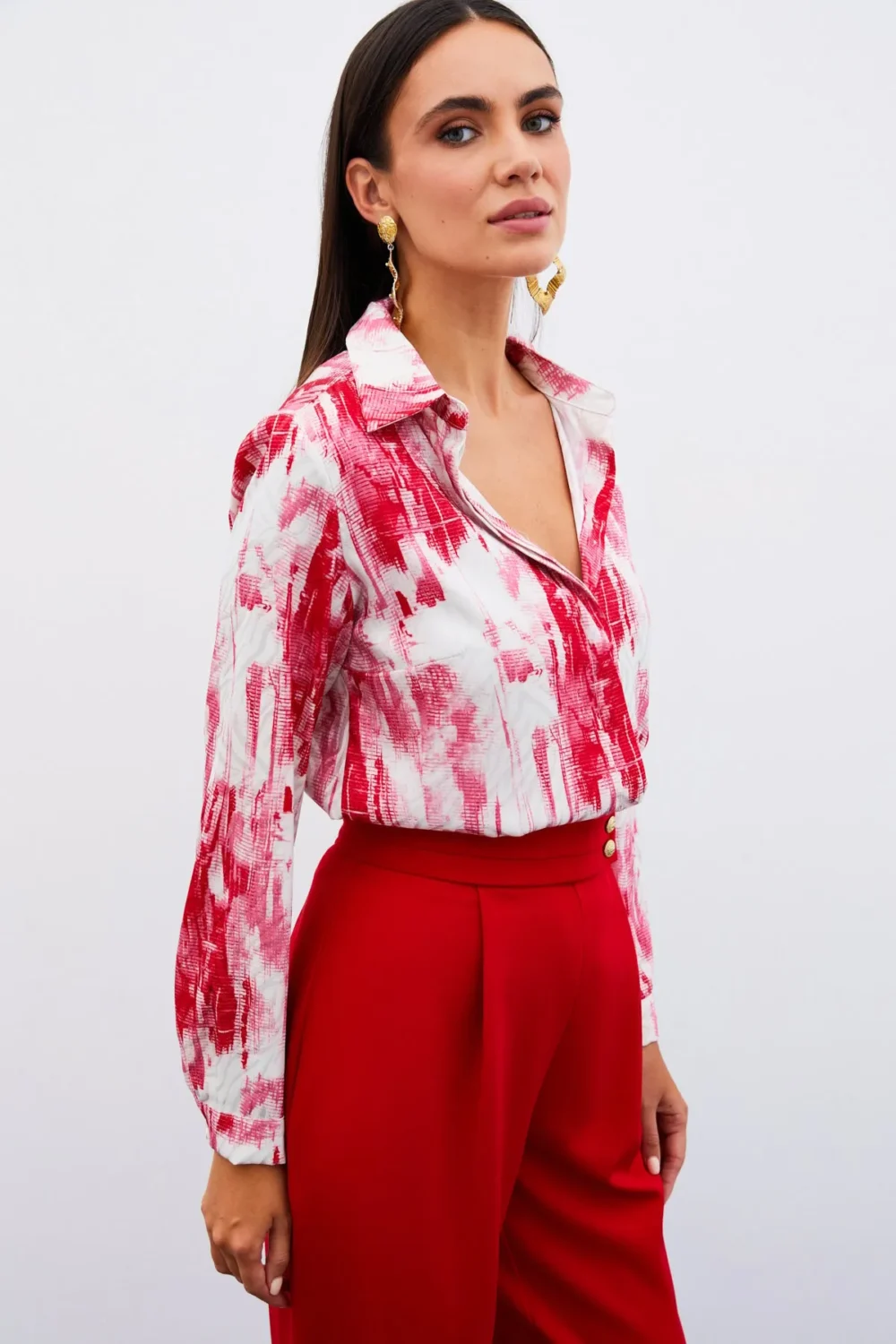 Patterned Plain Shirt - Image 2