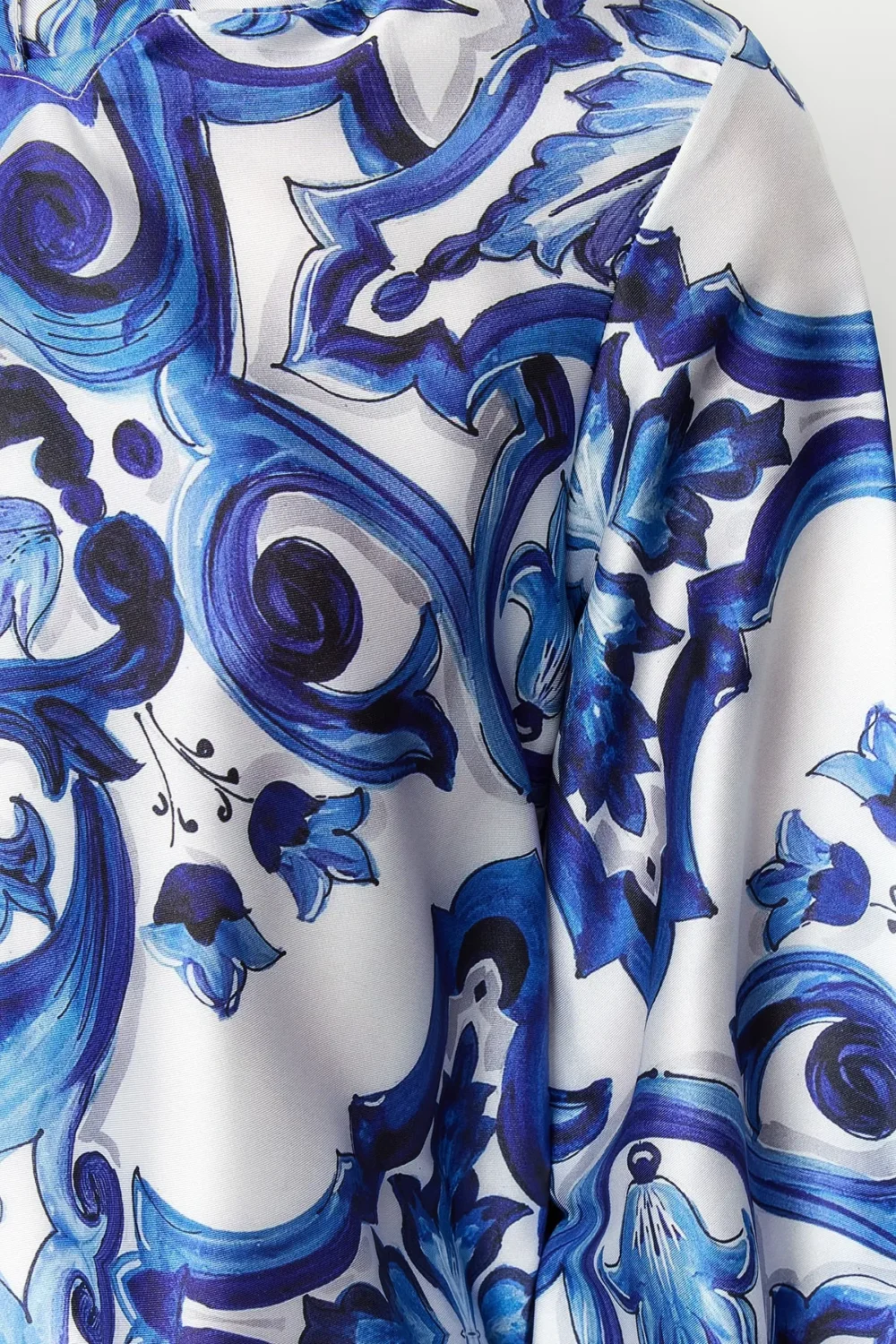 Blue Silk Ethnic Patterned Dress - Image 8