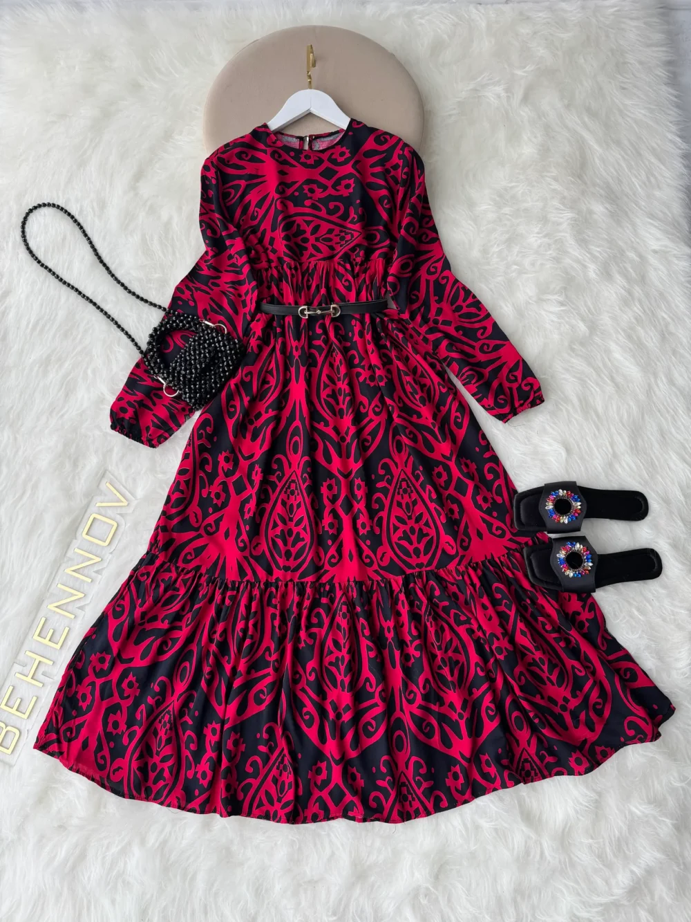 DRESS ETHNIC RED - Image 5