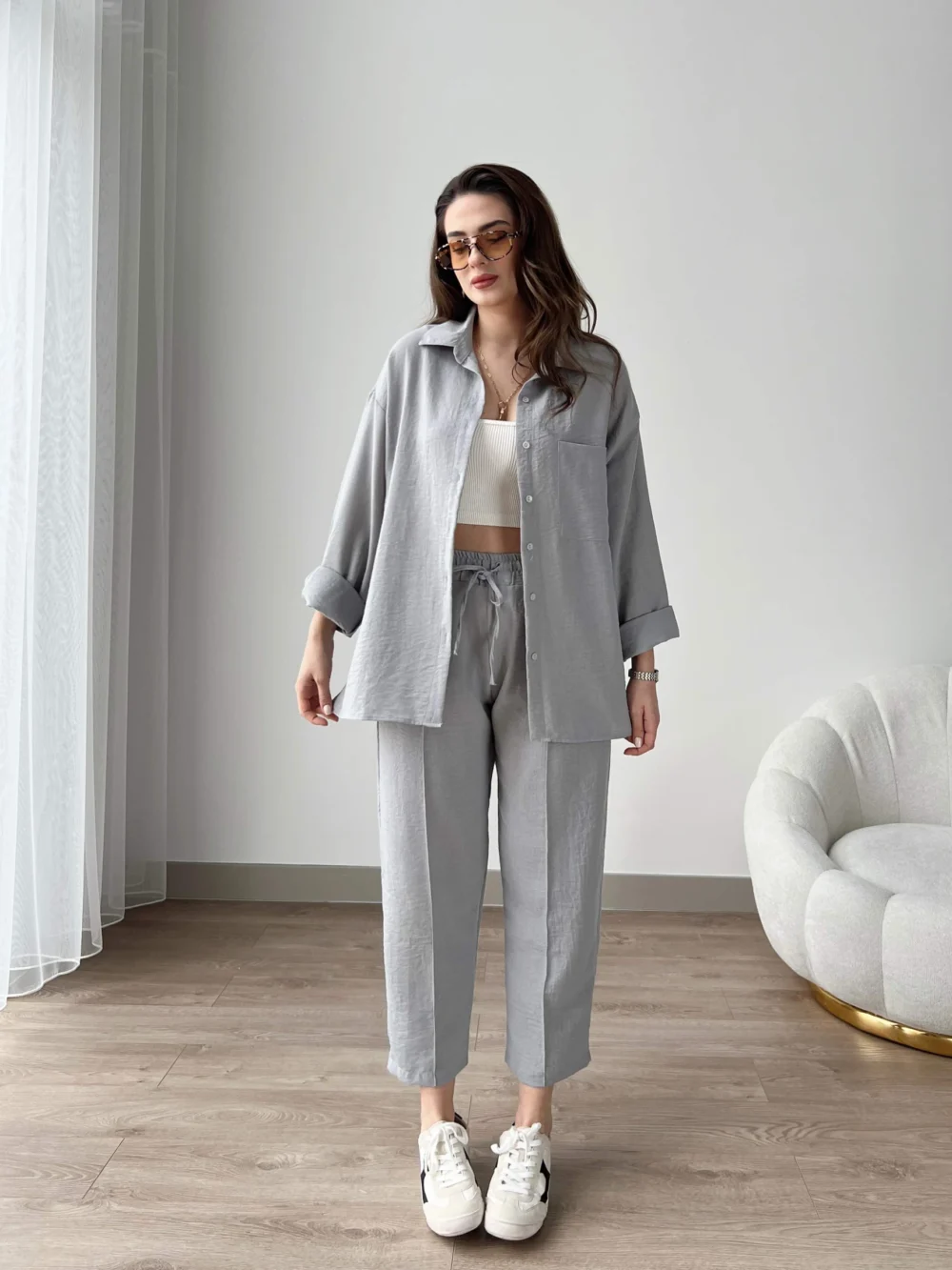 Short Leg Relax Fit Shirt Trouser Set - Image 5