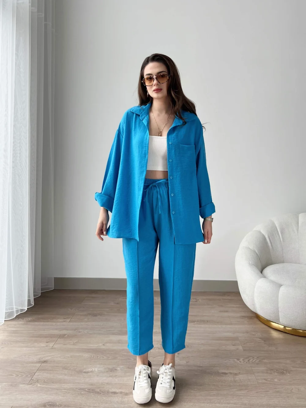 Short Leg Relax Fit Shirt Trouser Set - Image 4