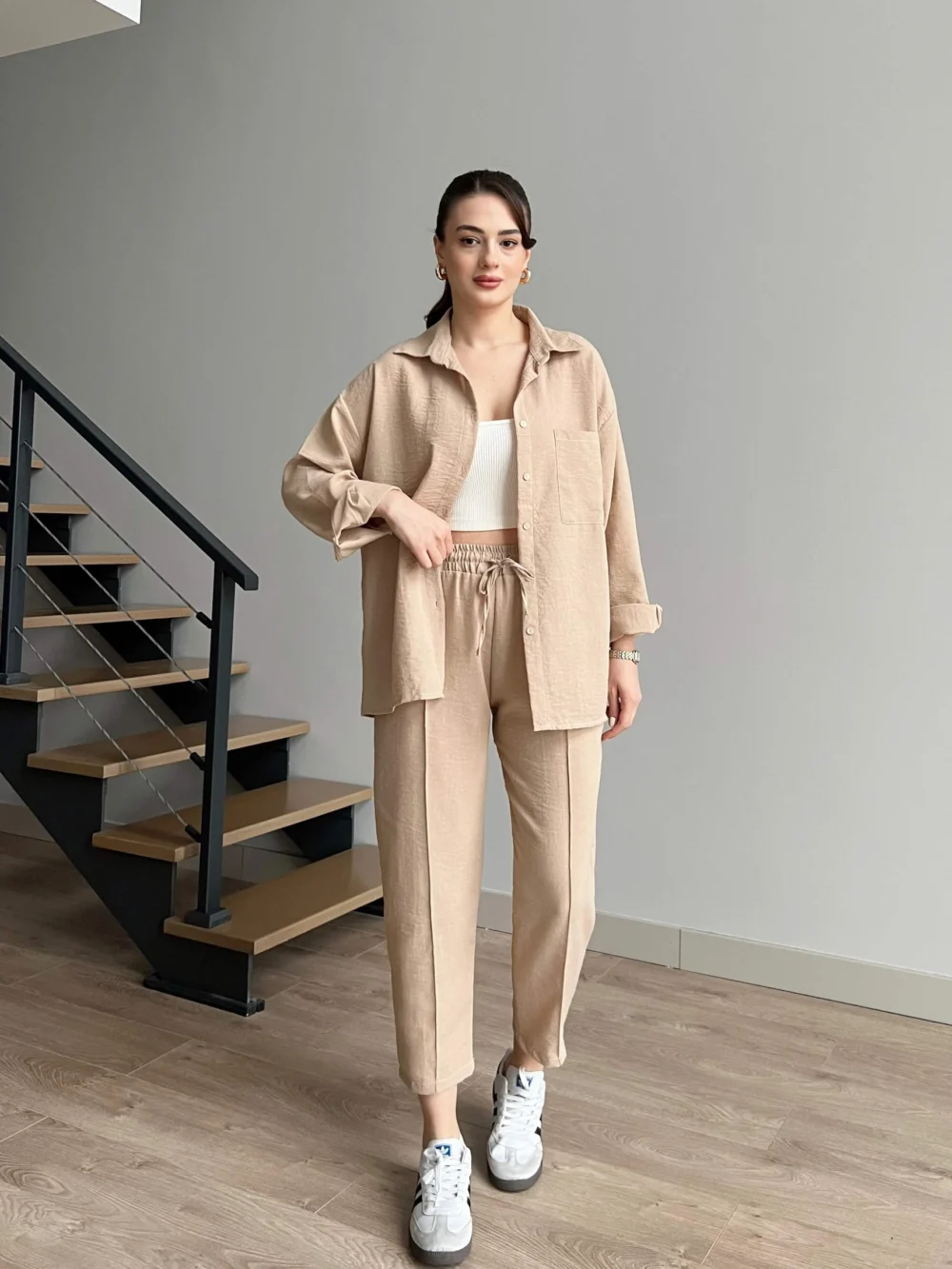 Short Leg Relax Fit Shirt Trouser Set - Image 15