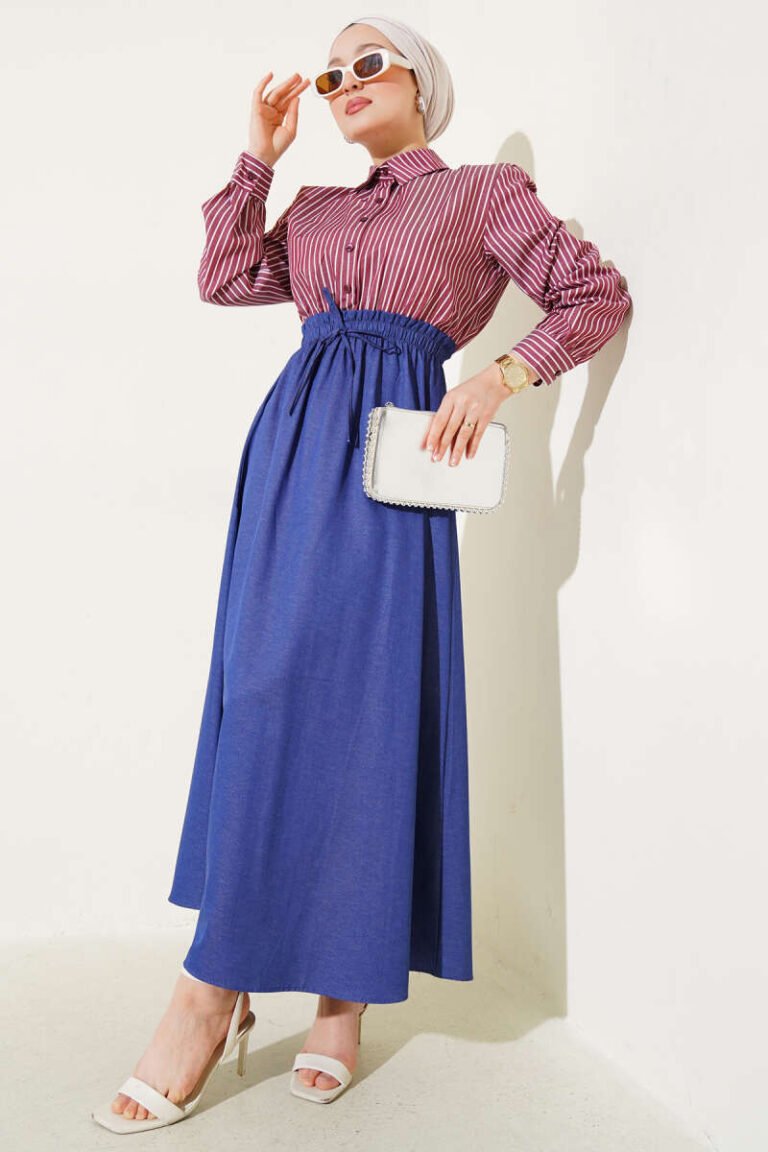 Striped Shirt Garnish Dress