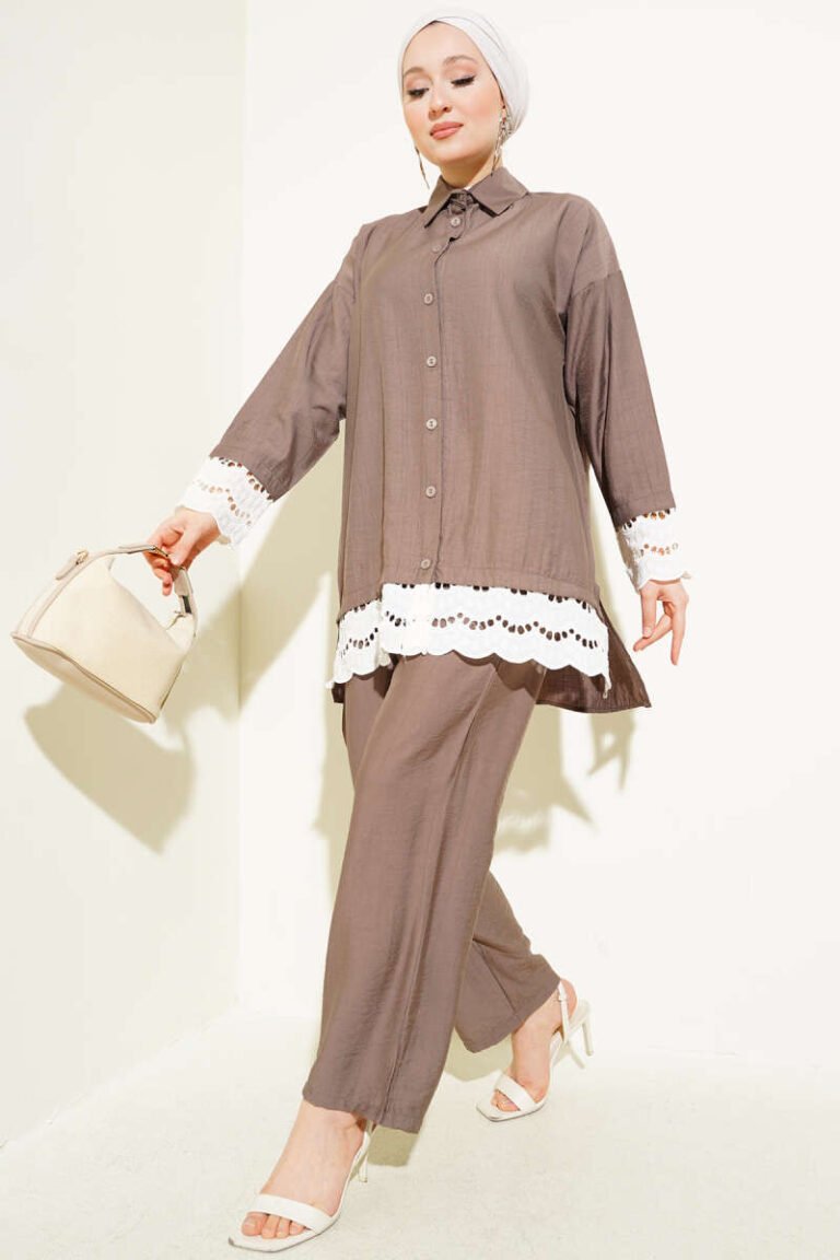 Scallop Detailed Tunic Two Piece Set