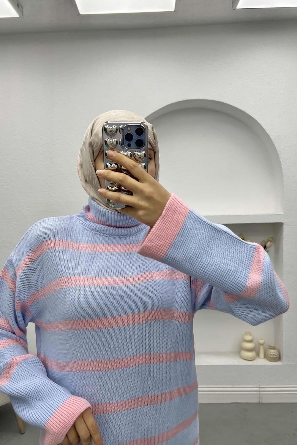 Turtleneck Striped Sweater - Image 4