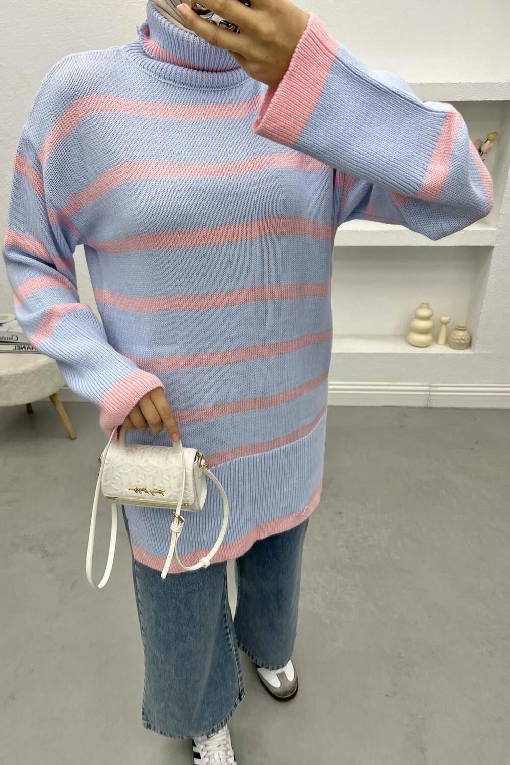 Turtleneck Striped Sweater - Image 6