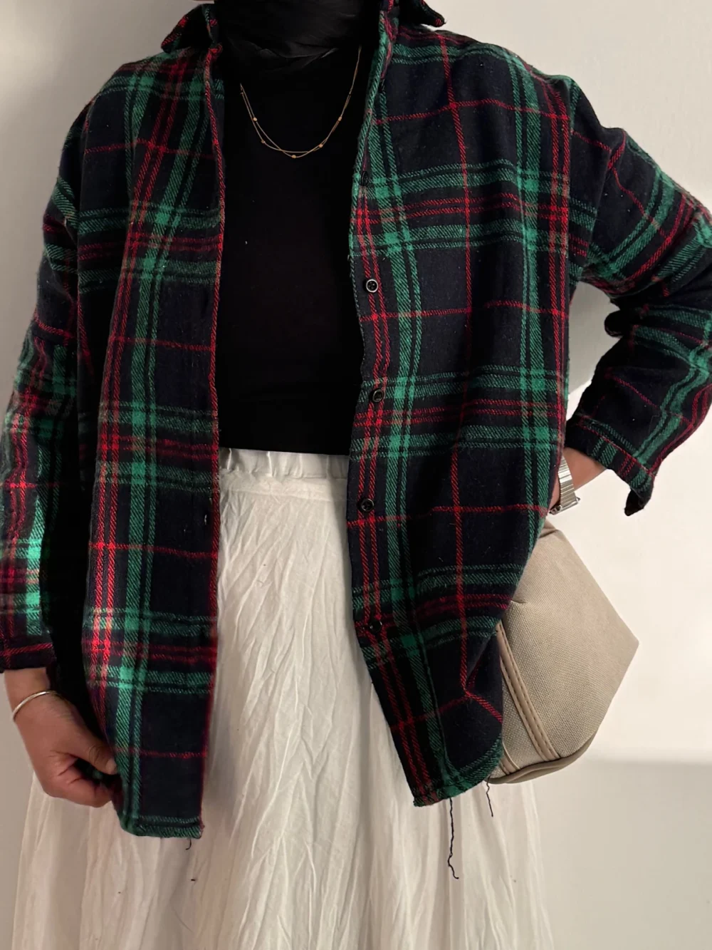 Plaid Pattern Lumberjack Shirt Combination - Image 3