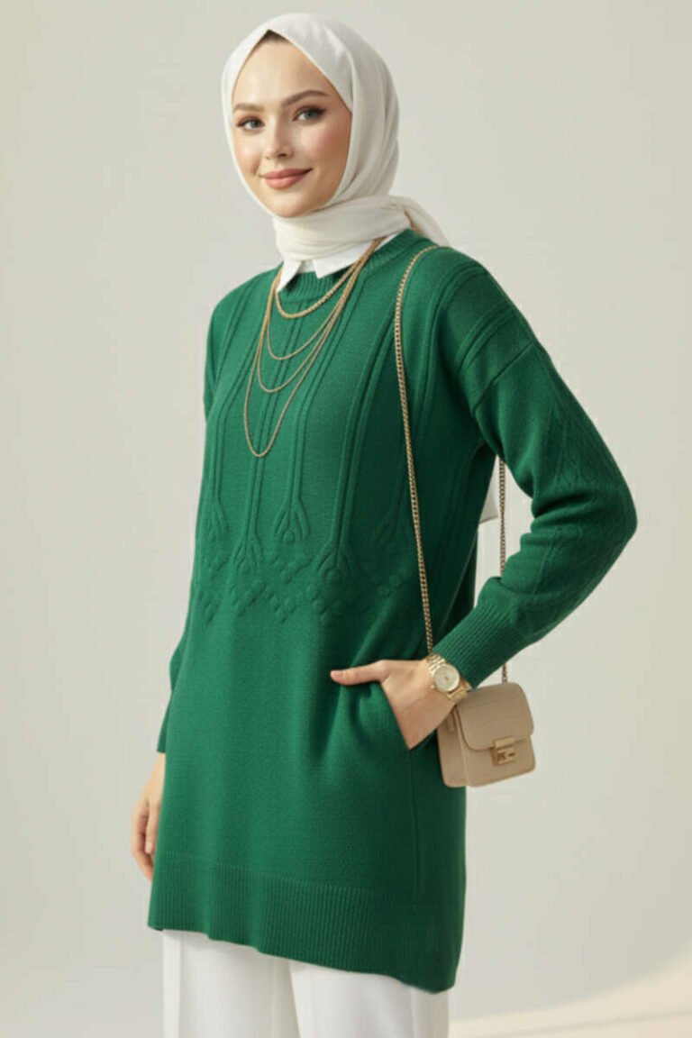 Embossed Pattern Soft Knit Tunic